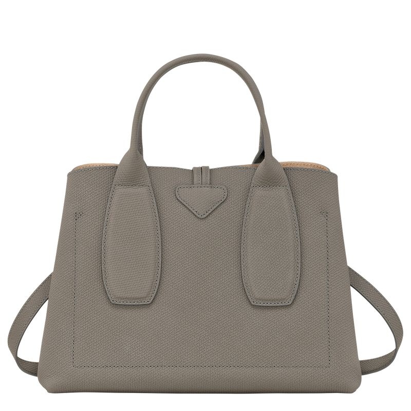 Grey Women's Longchamp Roseau M Handbag | 5708-VLUHF