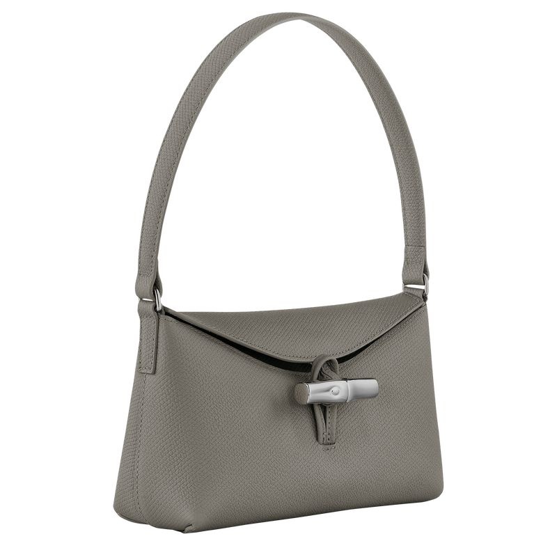 Grey Women's Longchamp Roseau S Hobo Bag | 1534-UNAXP