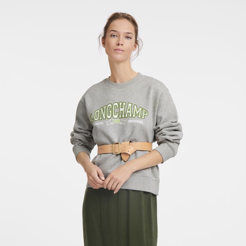 Grey Women's Longchamp Sweatshirts | 1056-WSEKJ