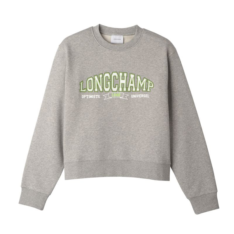 Grey Women\'s Longchamp Sweatshirts | 1056-WSEKJ