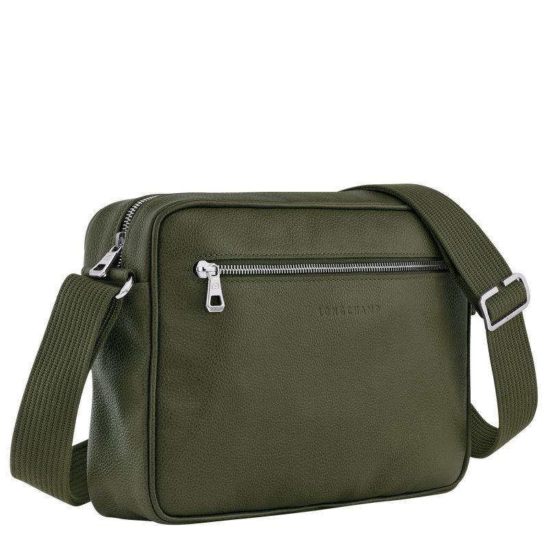 Khaki Men's Longchamp Le Foulonné M Crossbody Bags | 1453-ZOQBY