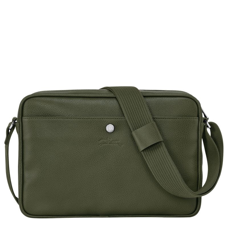 Khaki Men's Longchamp Le Foulonné M Crossbody Bags | 1453-ZOQBY