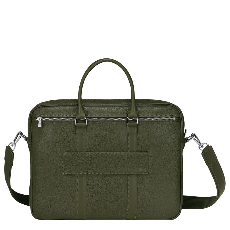 Khaki Men's Longchamp Le Foulonné S Briefcase | 9653-BSWTU