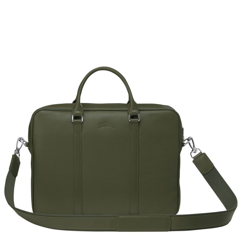 Khaki Men's Longchamp Le Foulonné XS Briefcase | 6289-LXEZI