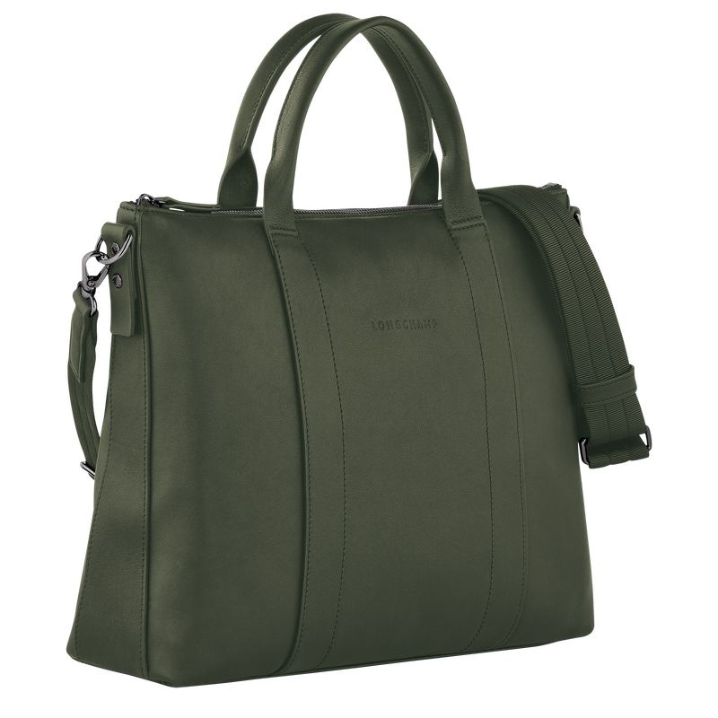 Khaki Women's Longchamp 3D Briefcase | 3851-QPCTW