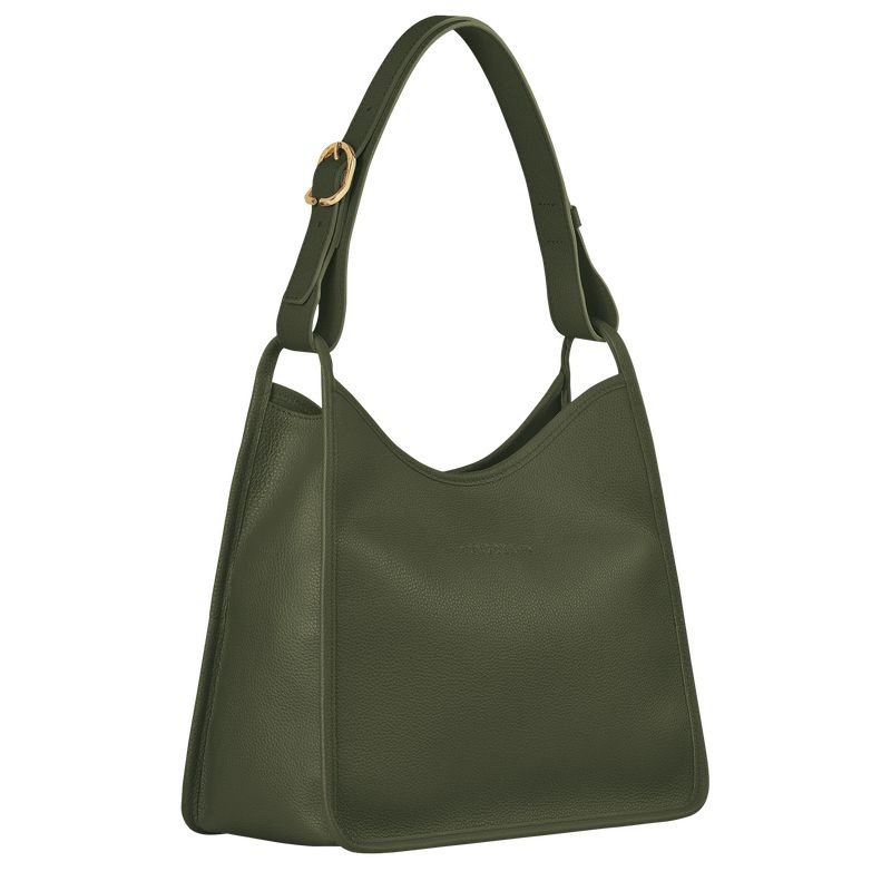 Khaki Women's Longchamp Le Foulonné M Hobo Bag | 2764-HLUFE