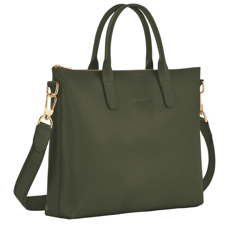 Khaki Women's Longchamp Le Foulonné S Briefcase | 5834-PEZYA