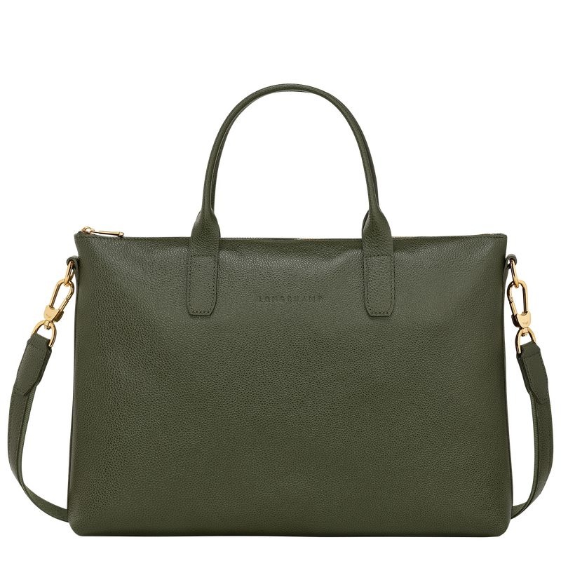 Khaki Women\'s Longchamp Le Foulonné S Briefcase | 5834-PEZYA