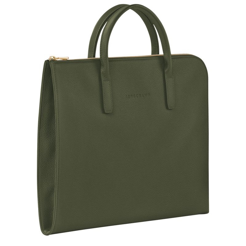 Khaki Women's Longchamp Le Foulonné S Briefcase | 5491-NUXAV