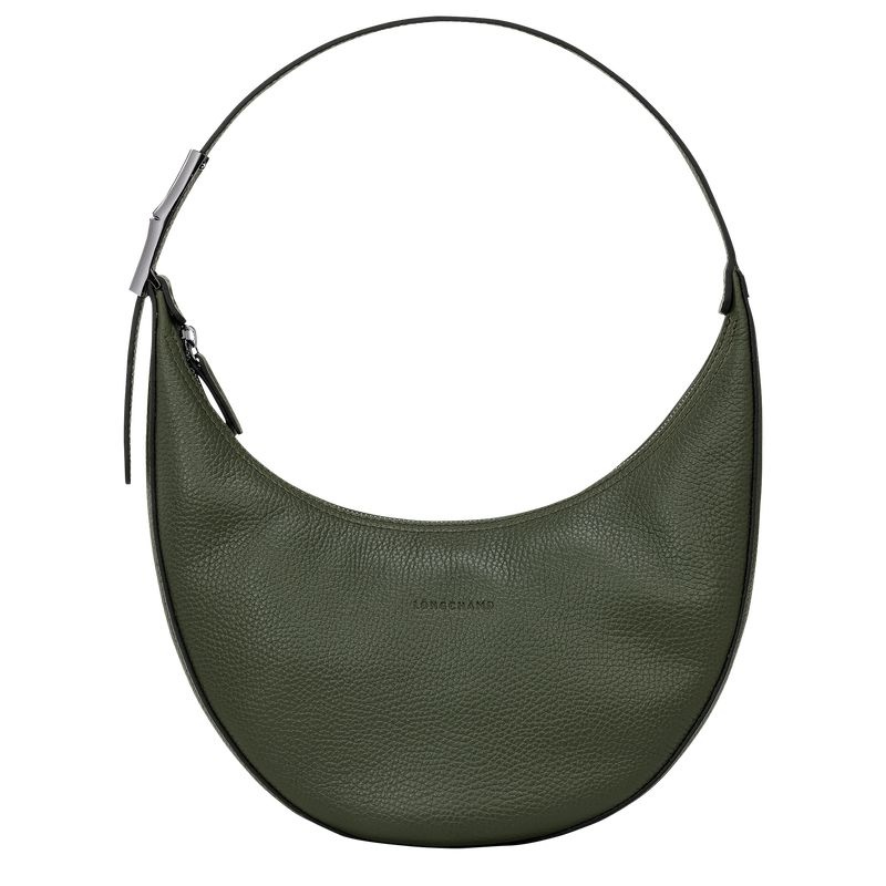 Khaki Women\'s Longchamp Roseau Essential M Hobo Bag | 1428-YOPTR