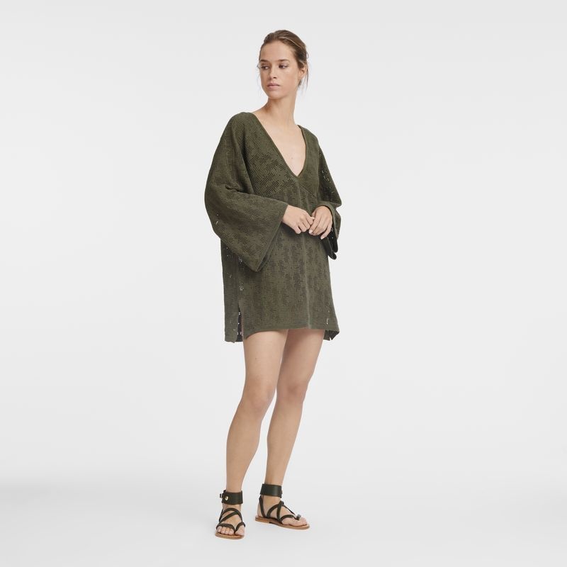 Khaki Women's Longchamp  Dress | 7295-IXNUD