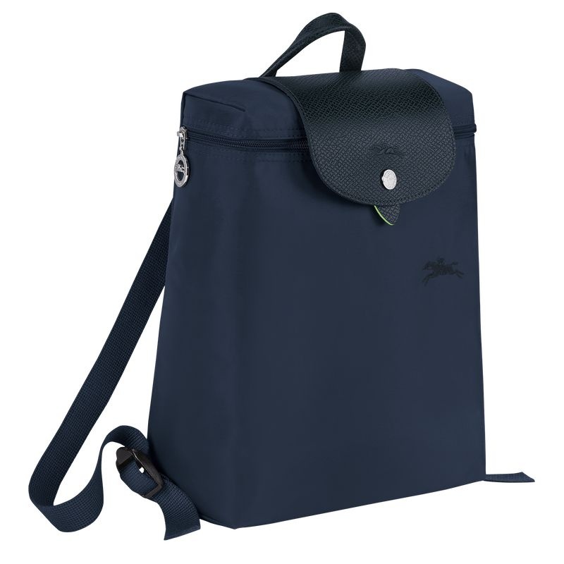 Navy Men's Longchamp Le Pliage Green M Backpacks | 9813-NKAID