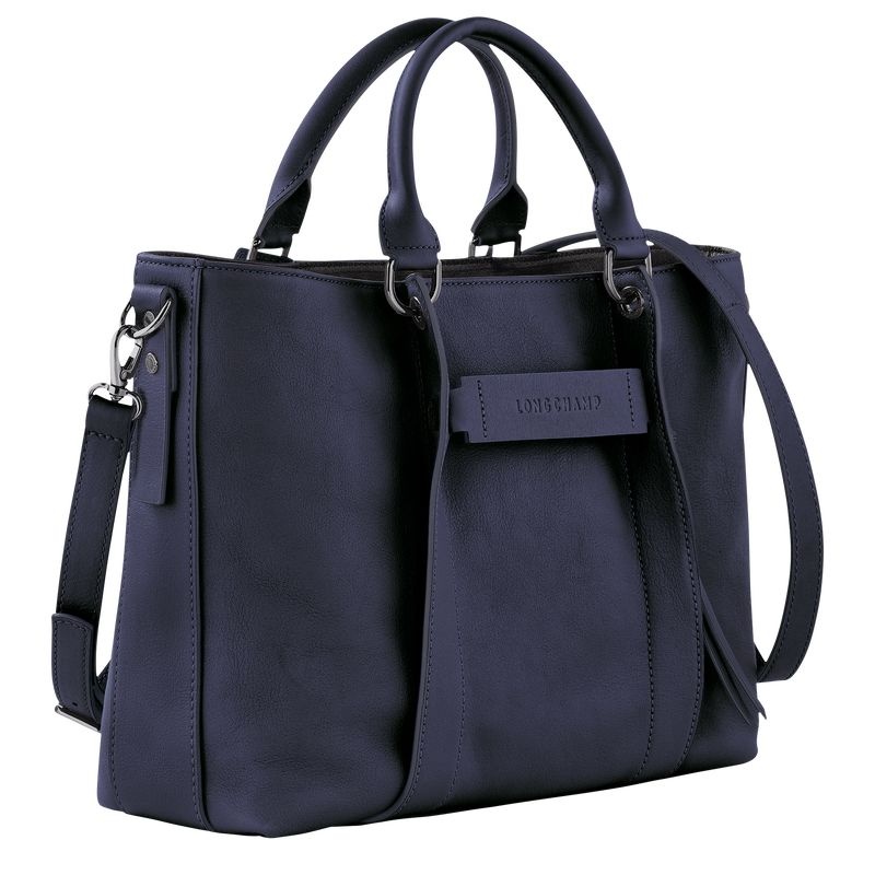 Navy Women's Longchamp 3D L Handbag | 1740-MIKQS