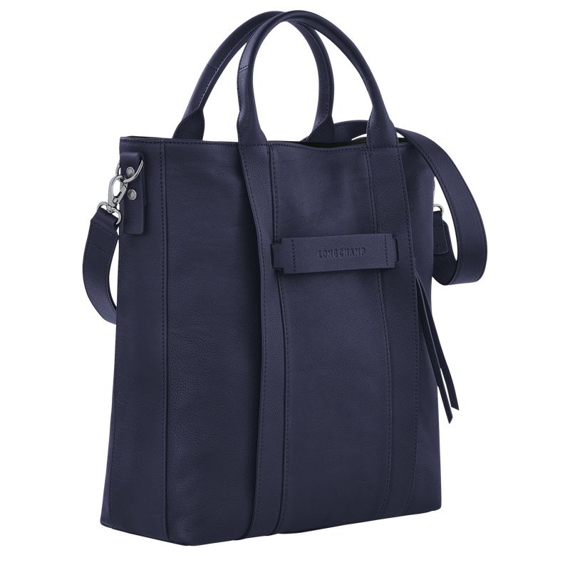 Navy Women's Longchamp 3D L Tote Bags | 3957-PCYBZ