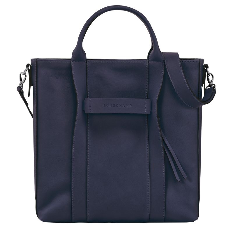 Navy Women\'s Longchamp 3D L Tote Bags | 3957-PCYBZ