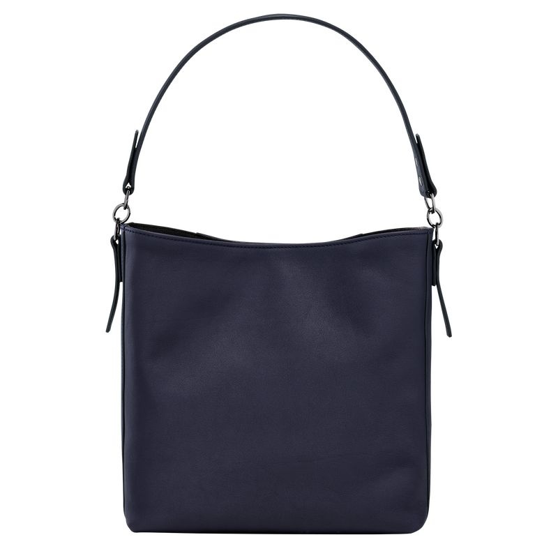 Navy Women's Longchamp 3D M Hobo Bag | 2416-BPZFV