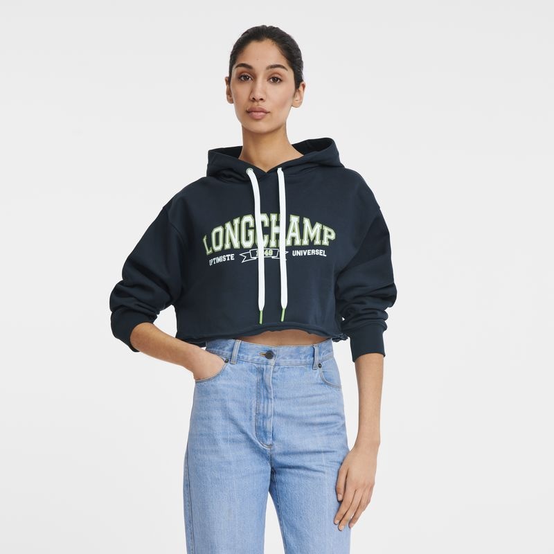 Navy Women's Longchamp Hoodie | 8765-SRWEX