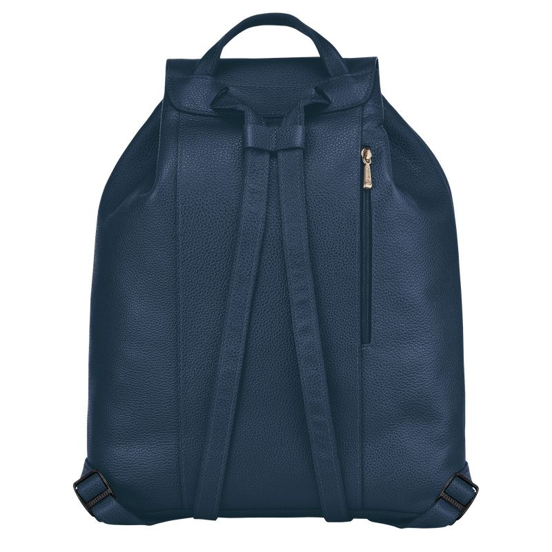 Navy Women's Longchamp Le Foulonné Backpacks | 5781-BJOGA