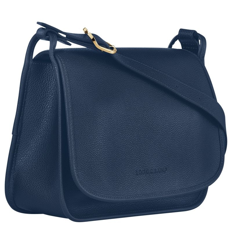 Navy Women's Longchamp Le Foulonné M Crossbody Bags | 8236-VXLAU