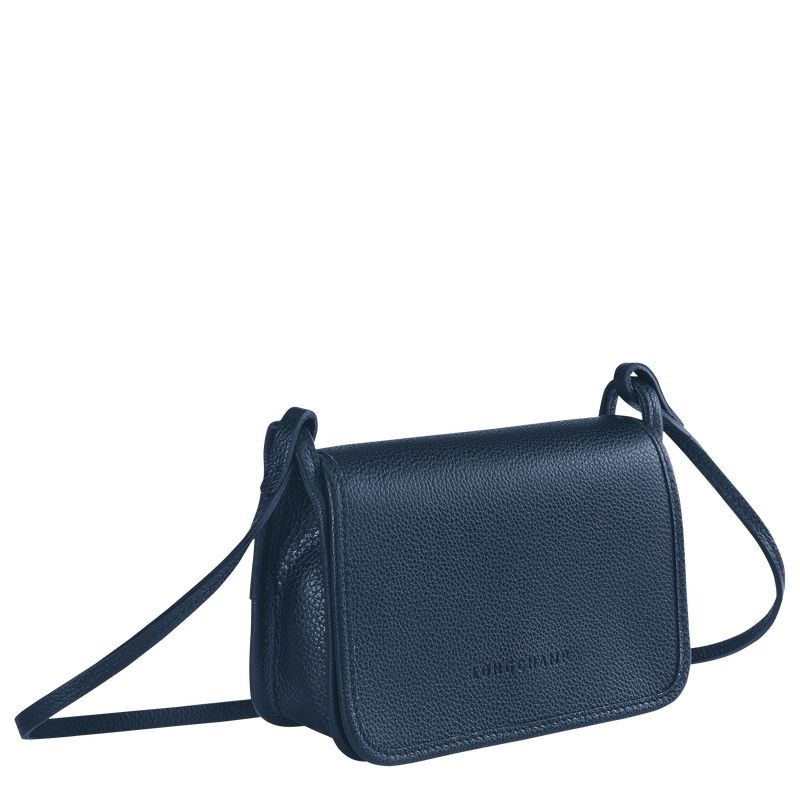 Navy Women's Longchamp Le Foulonné XS Clutch Bag | 5120-GQKYL