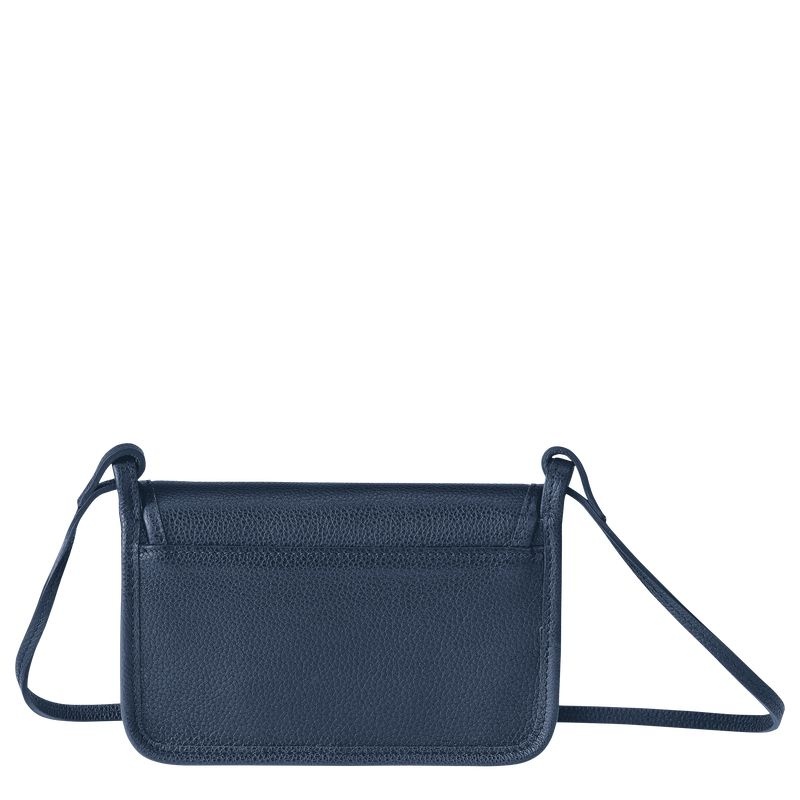 Navy Women's Longchamp Le Foulonné XS Clutch Bag | 5120-GQKYL