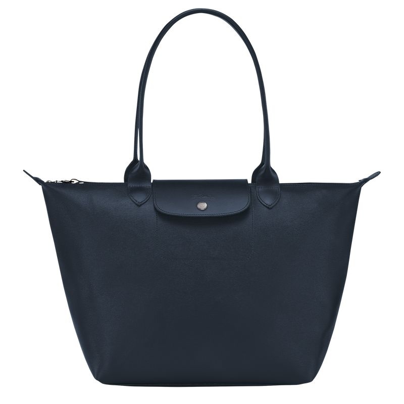 Navy Women\'s Longchamp Le Pliage City L Tote Bags | 5790-HPLAT