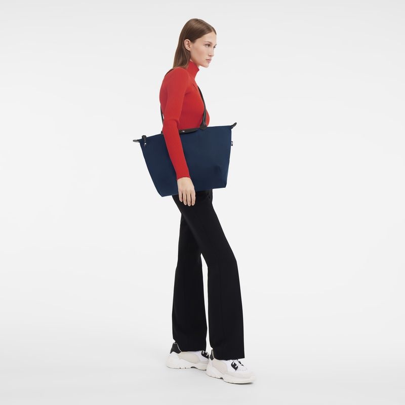 Navy Women's Longchamp Le Pliage Energy L Tote Bags | 1978-UENBW