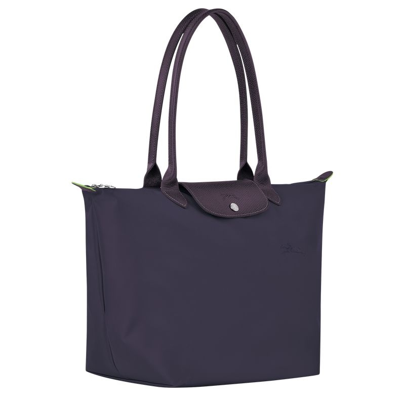 Navy Women's Longchamp Le Pliage Green L Tote Bags | 0573-DAUOK