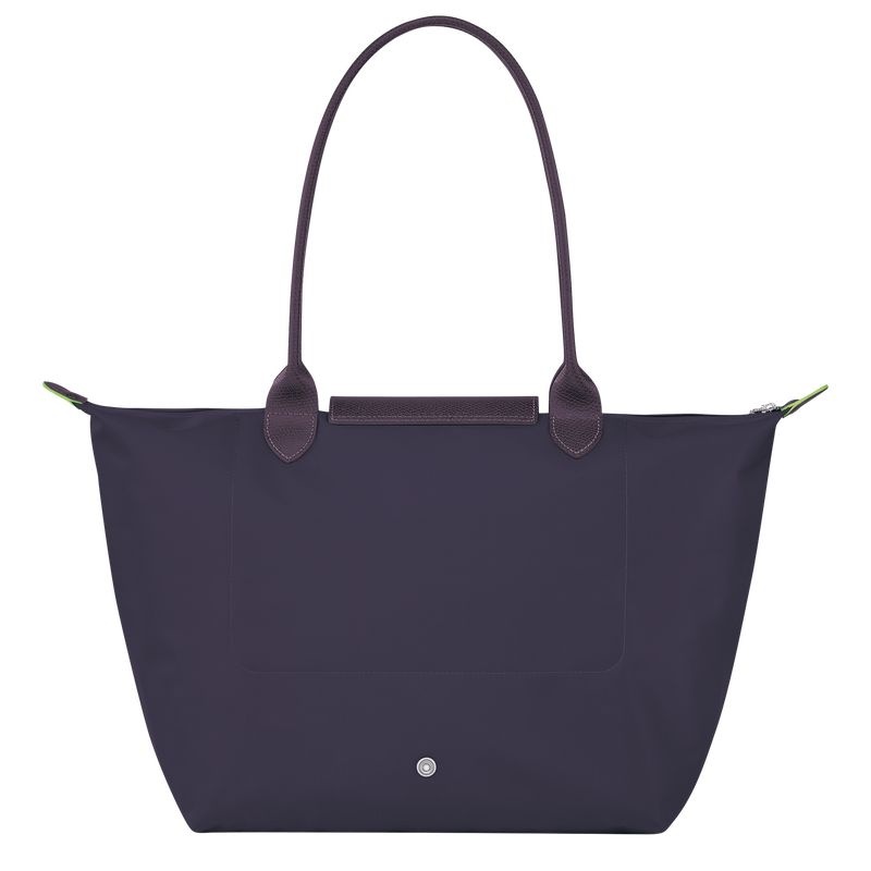 Navy Women's Longchamp Le Pliage Green L Tote Bags | 0573-DAUOK