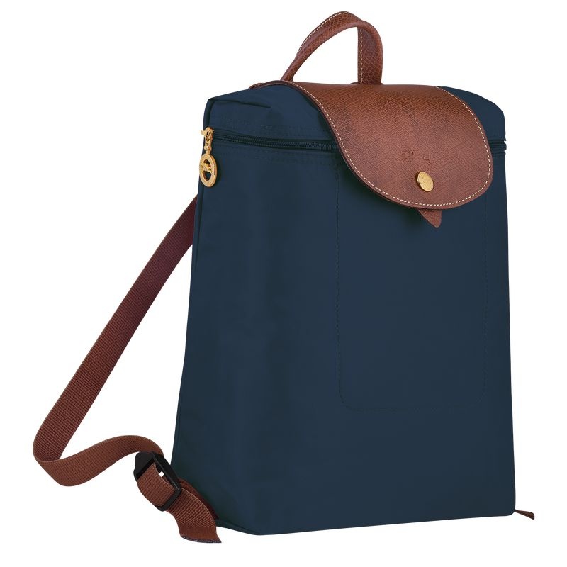 Navy Women's Longchamp Le Pliage Original M Backpacks | 2738-EZMPD