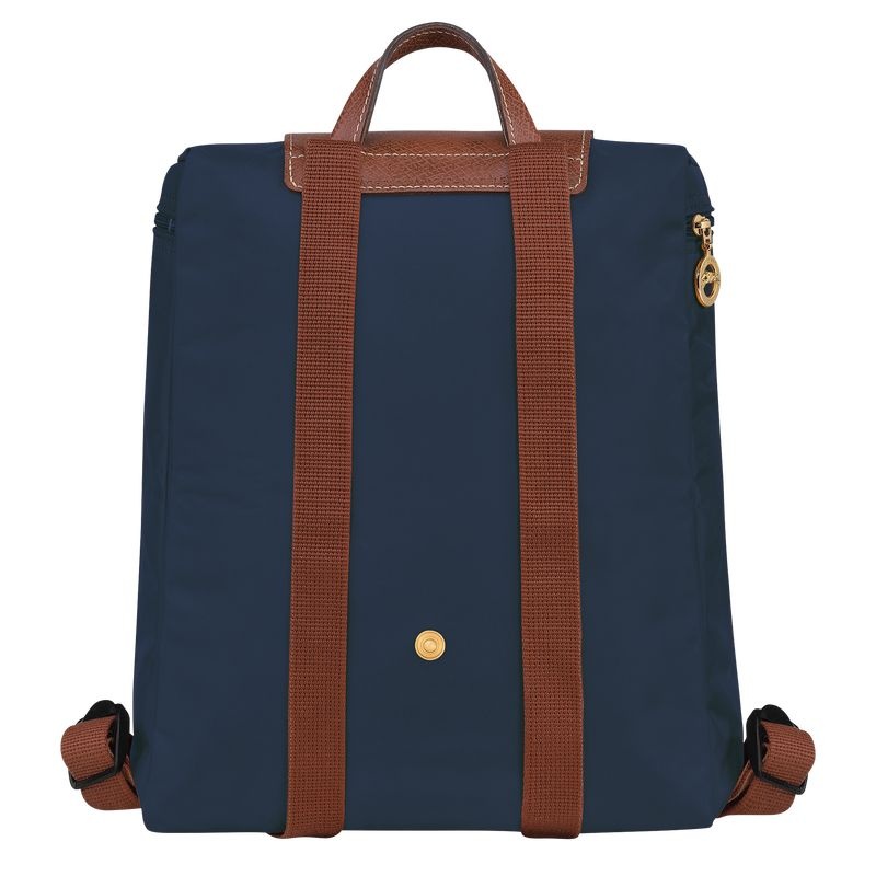 Navy Women's Longchamp Le Pliage Original M Backpacks | 2738-EZMPD