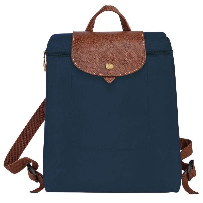 Navy Women\'s Longchamp Le Pliage Original M Backpacks | 2738-EZMPD