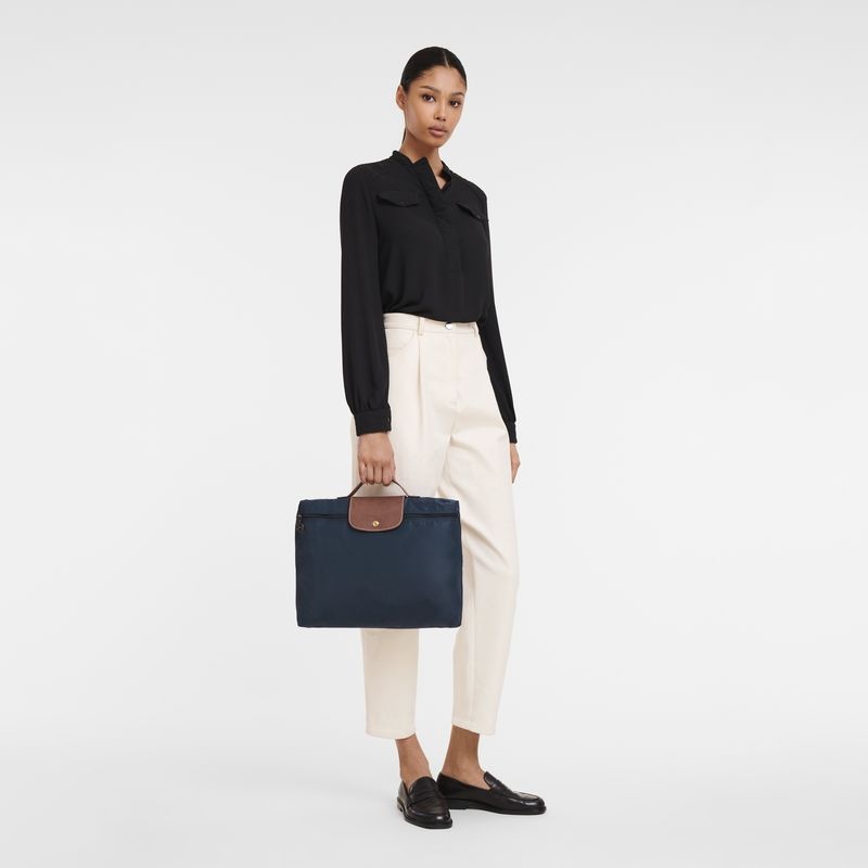 Navy Women's Longchamp Le Pliage Original S Briefcase | 0369-MWXJY