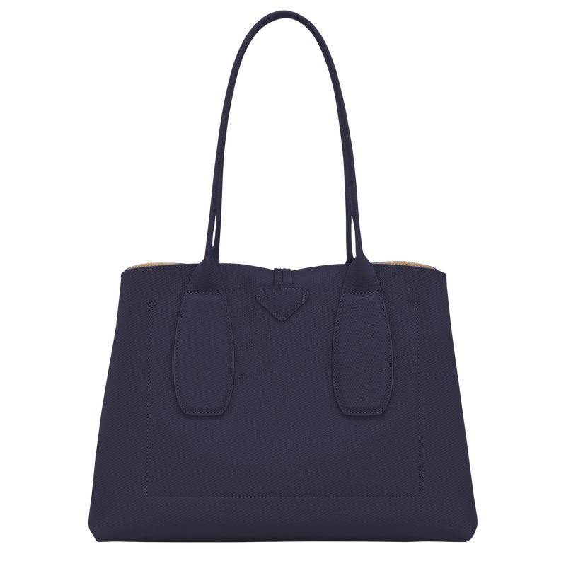 Navy Women's Longchamp Roseau L Tote Bags | 5134-STZRN