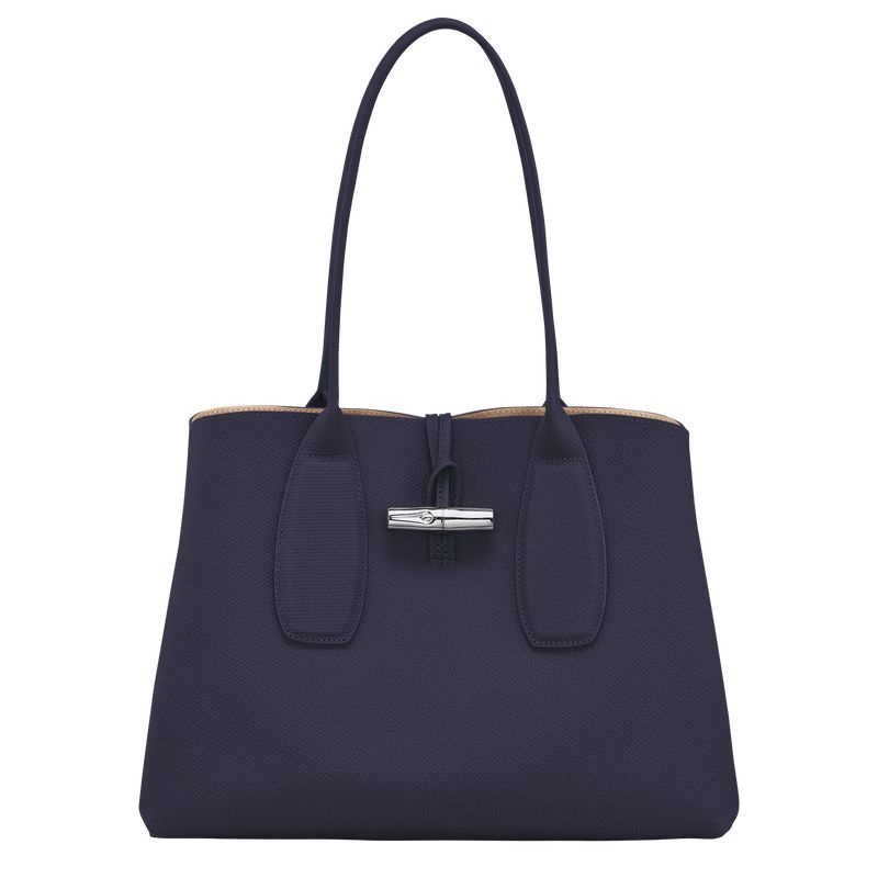 Navy Women\'s Longchamp Roseau L Tote Bags | 5134-STZRN