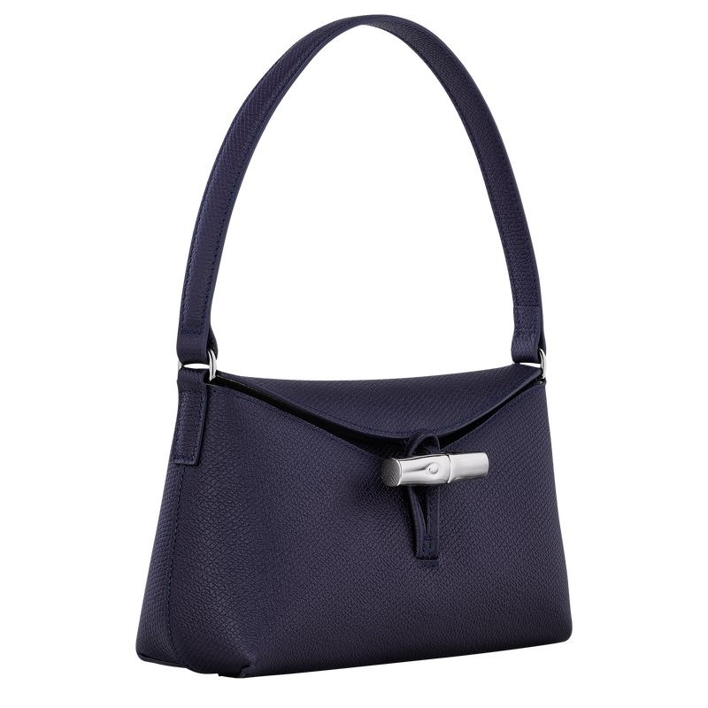 Navy Women's Longchamp Roseau S Hobo Bag | 1652-UZJBT