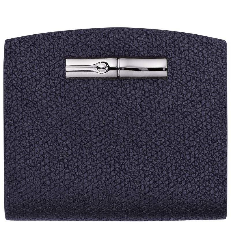 Navy Women\'s Longchamp Roseau Wallet | 3701-BDPZM