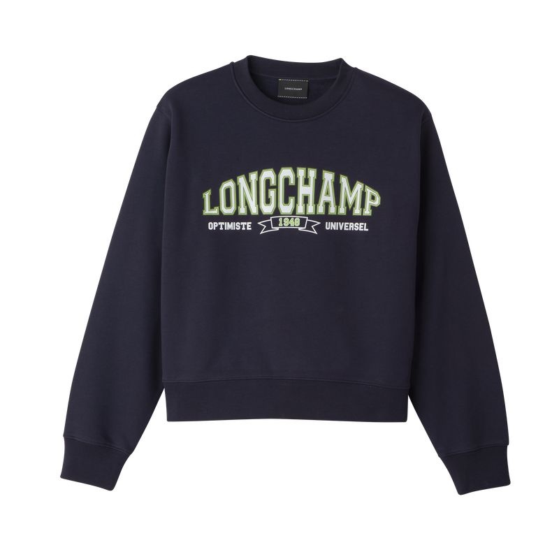 Navy Women\'s Longchamp Sweatshirts | 1072-RHOUY