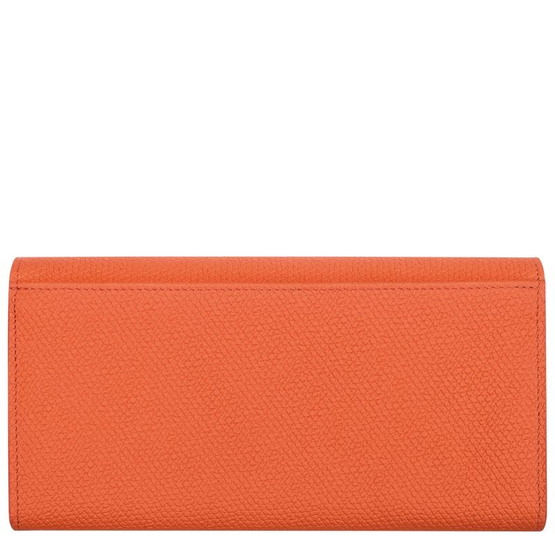 Orange Women's Longchamp Roseau Continental Wallet | 8072-DOSTU