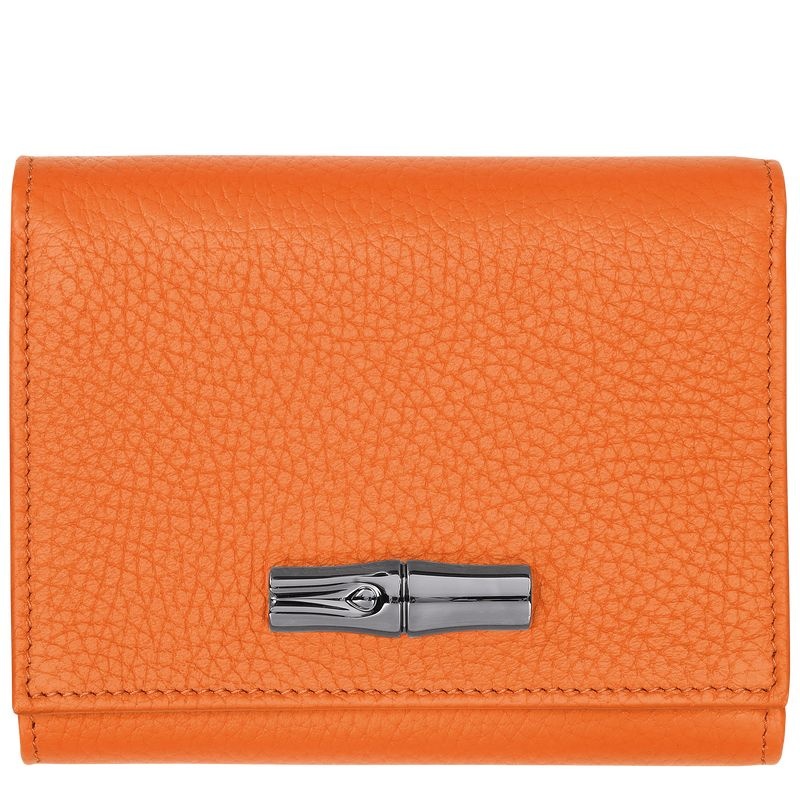 Orange Women\'s Longchamp Roseau Essential Wallet | 6935-HXZBY