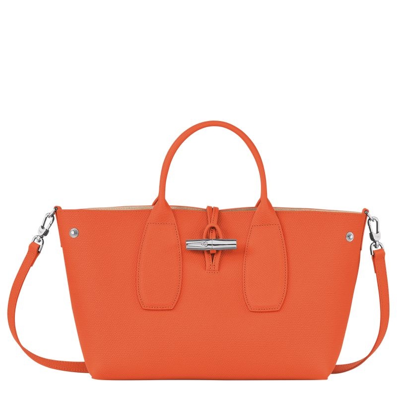 Orange Women's Longchamp Roseau M Handbag | 7629-ERVMD