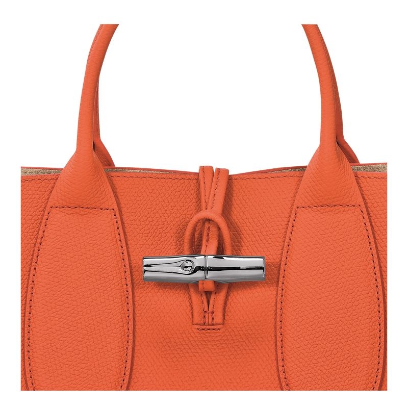 Orange Women's Longchamp Roseau M Handbag | 7629-ERVMD