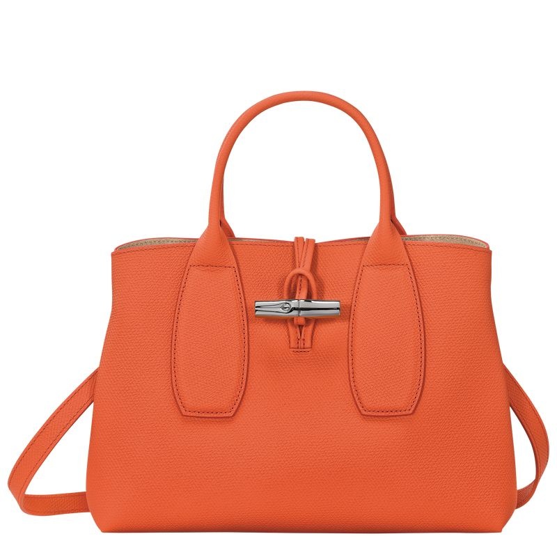 Orange Women\'s Longchamp Roseau M Handbag | 7629-ERVMD