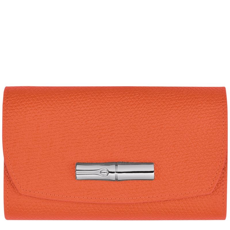 Orange Women\'s Longchamp Roseau Wallet | 8124-XTDQA