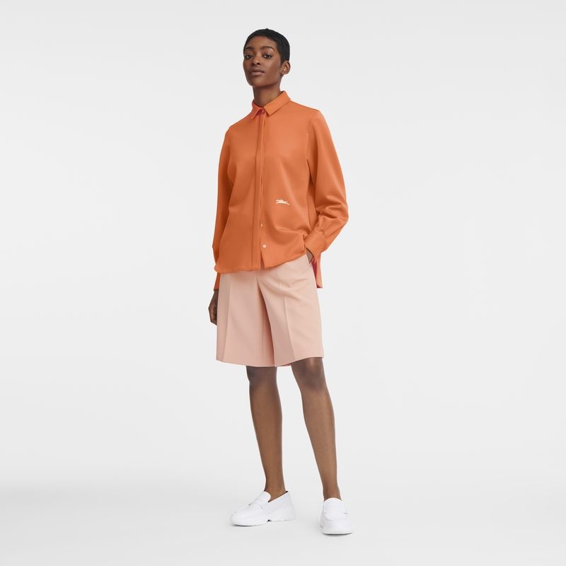 Orange Women's Longchamp Shirts | 0832-XIMLN