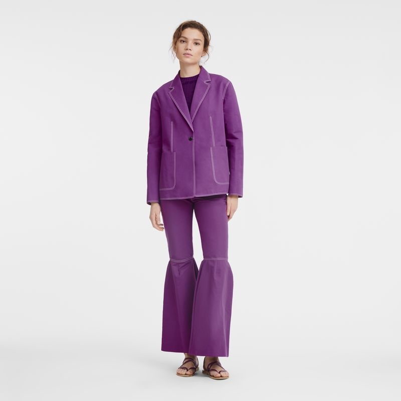 Purple Women's Longchamp Jackets | 3185-KWVDO