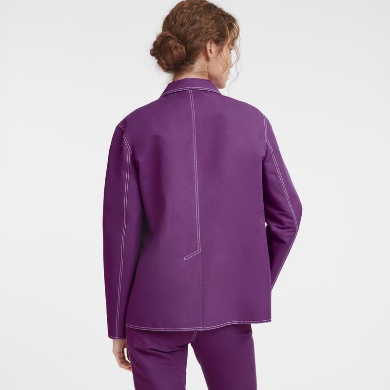 Purple Women's Longchamp Jackets | 3185-KWVDO