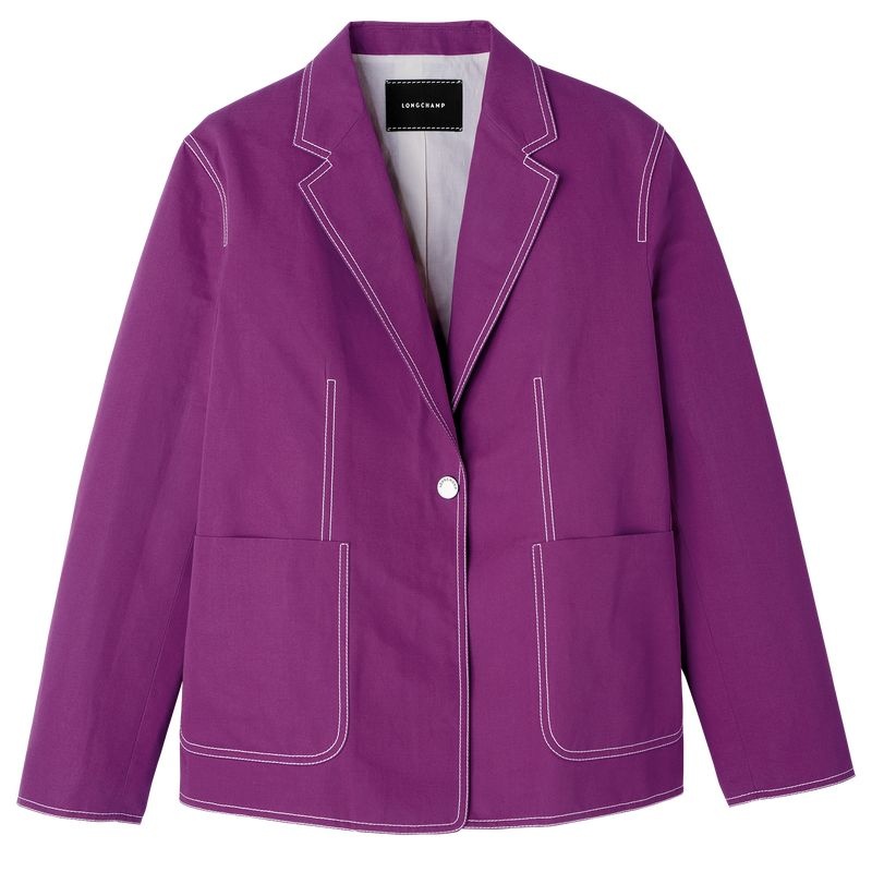 Purple Women\'s Longchamp Jackets | 3185-KWVDO