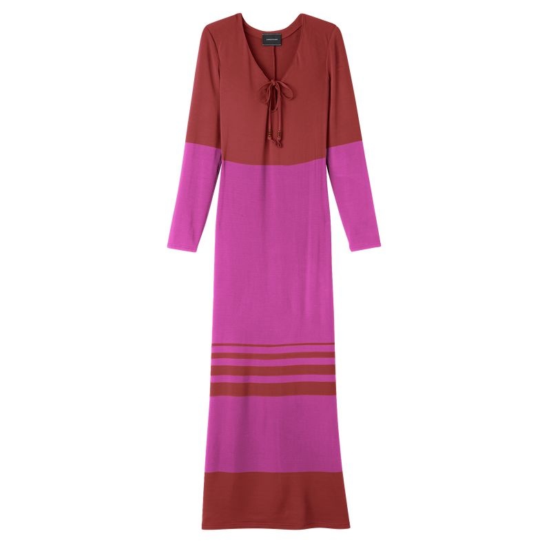 Purple Women\'s Longchamp Long Dress | 4926-NLAOV