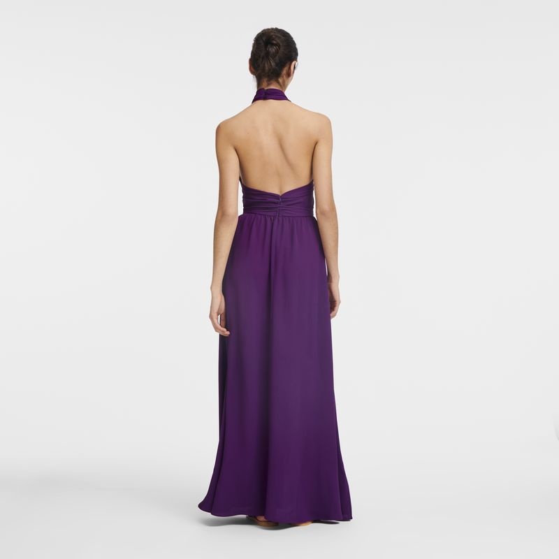 Purple Women's Longchamp Long Dress | 6719-PEZVU